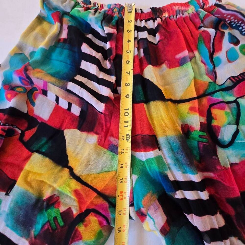 Sterling Styles Womens Artistic Boho Wide-Leg Crop Palazzo Pants Multicolor OS - Picture 7 of 12